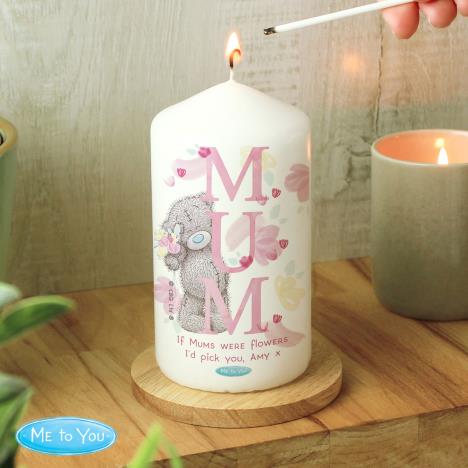 Personalised Mum Me to You Pillar Candle Extra Image 2